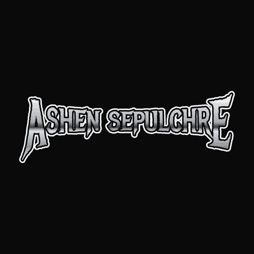 Black Metal band logo in Spiked, straight, horns shape, chrome, double outline