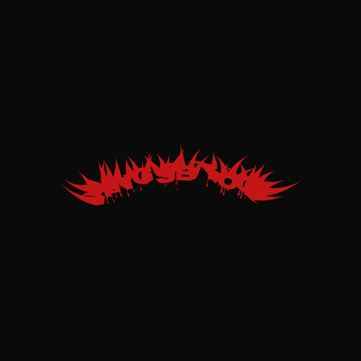 Deathcore band logo in Gore, arched, thorned spikes