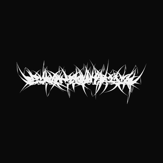 Doom Metal band logo in Burned, straight, barely legible spikes