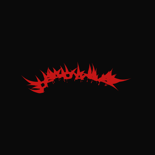 Hardcore band logo in Gore, arched, thorned spikes