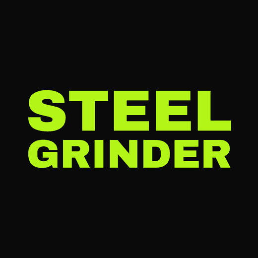 Industrial band logo in Heavy Block, stacked