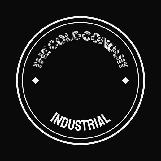 Industrial band logo in Retro Lines, badge