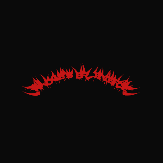 Metalcore band logo in Gore, arched, thorned spikes