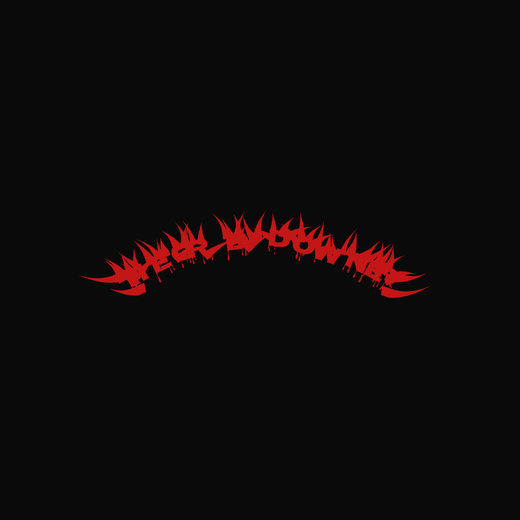 Nu Metal band logo in Gore, arched, thorned spikes