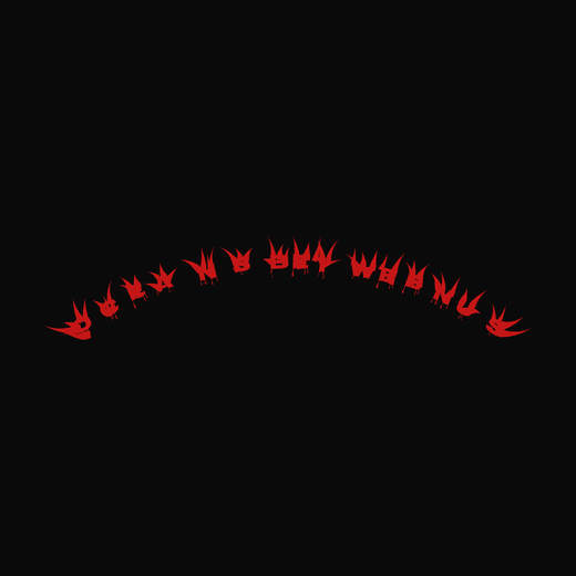 Post-Hardcore band logo in Gore, arched, thorned spikes