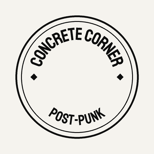 Post-Punk band logo in Poster Caps, badge