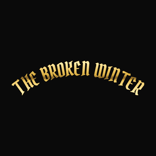 Power Metal band logo in Gothic, arched, gold