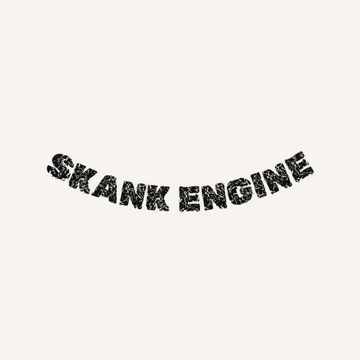 Ska band logo in Distressed, arced under