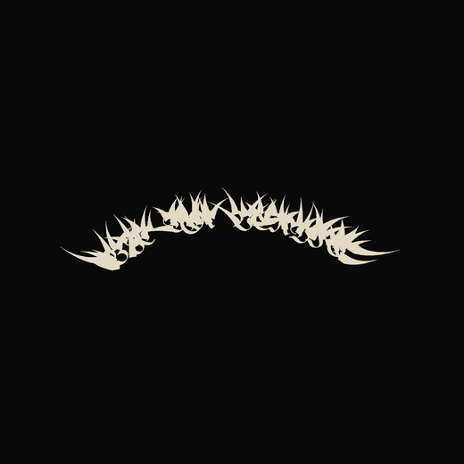 Thrash Metal band logo in Blackletter, arched, overgrown spikes