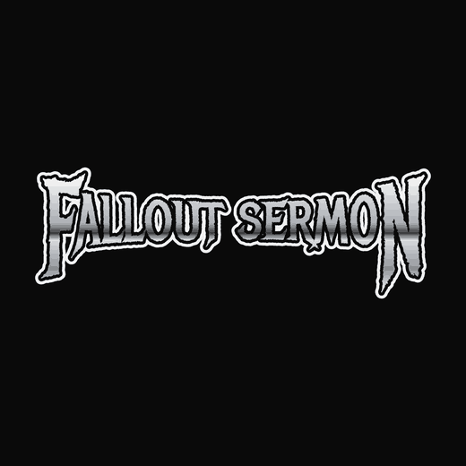Thrash Metal band logo in Spiked, straight, horns shape, chrome, double outline
