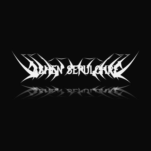 Unreadable Metal Logo  in Spiked, mirrored, barely legible spikes, symmetric thorns