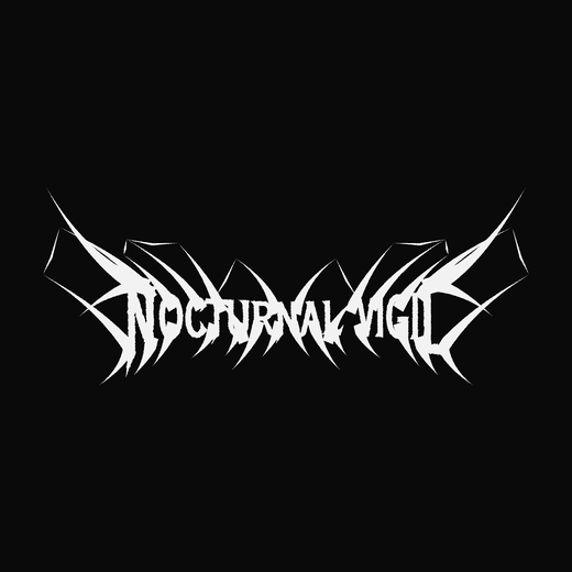 Unreadable Metal Logo  in Spiked, straight, barely legible spikes, symmetric thorns, horns shape