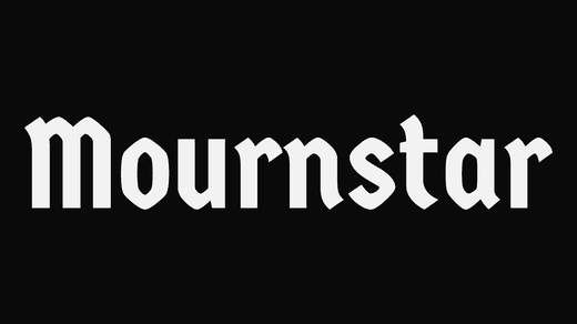 Mournstar band logo in the Iron Gothic font