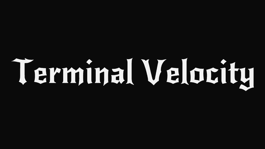 Terminal Velocity band logo in the Rocker font