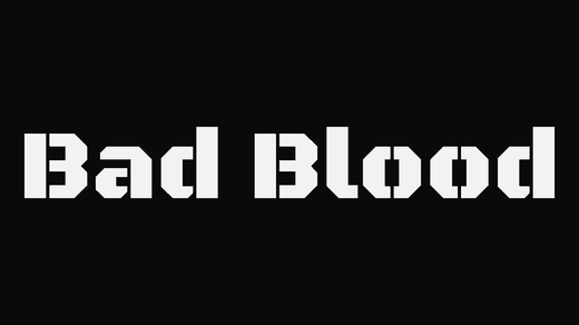 Bad Blood band logo in the Stencil font