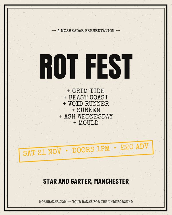 All-dayer gig poster template for festivals and all-day shows — Portrait