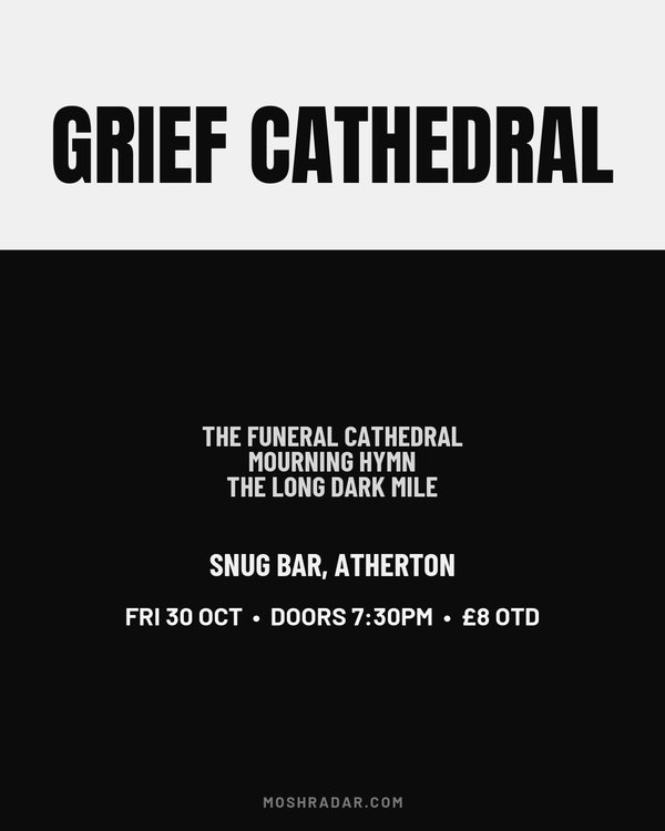 Doom Metal gig poster example — Grief Cathedral at Snug Bar, Atherton