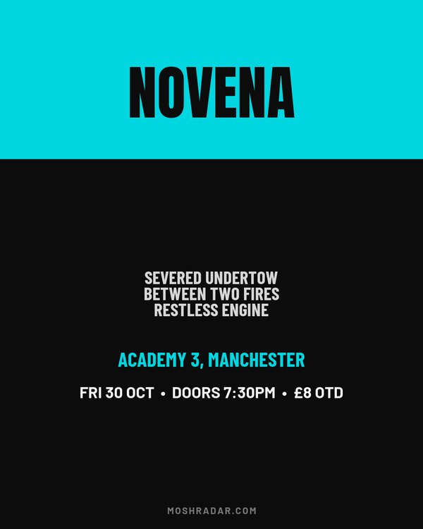 Metalcore gig poster example — Novena at Academy 3, Manchester