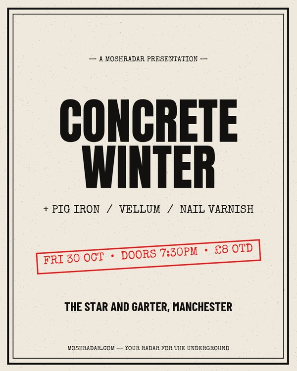 Photocopied zine gig poster template for punk, hardcore, diy shows — Portrait