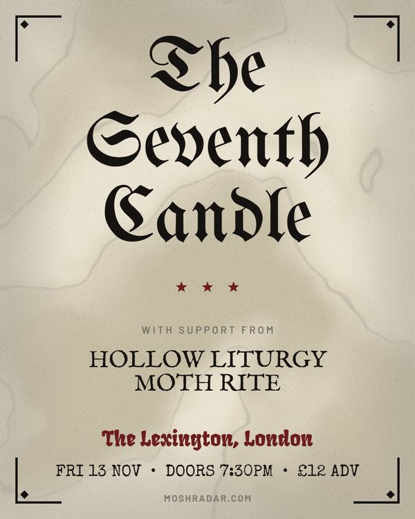 Ritual gig poster template for occult rock, doom, dark folk — Portrait